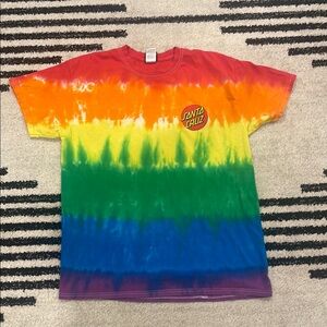 Santa Cruz Skateboards Tie-Dye T-Shirt - Multicolor Size L Mens